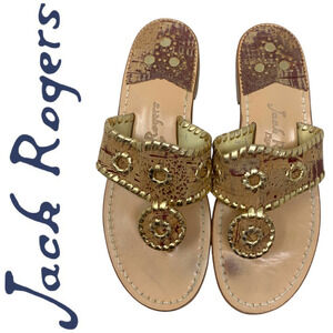 Jack Rogers Jacks Flat Sandals Sz 7 Cork Slide Thong Resort Cruise Classic